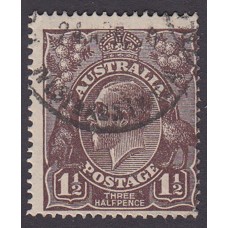 Australian    King George V   1½d Penny Half Pence Black Brown   Single Crown WMK 2nd State Plate Va..